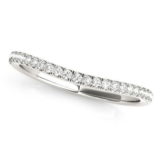 Bids.com 14k White Gold Pave Setting Style Curved Wedding Band (1/10 cttw) Rings