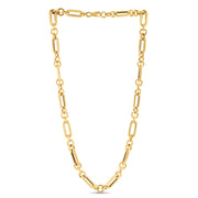 Bids.com 14k Yellow Gold Italian Alternating Paperclip Round Links Chain Necklace Necklaces