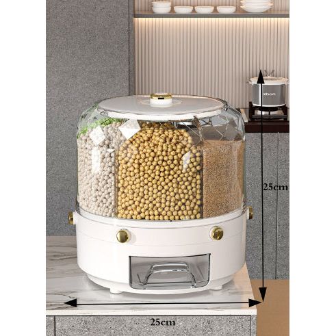 SmartPursue™ 360° Rotating Grain Storage Container Food Storage