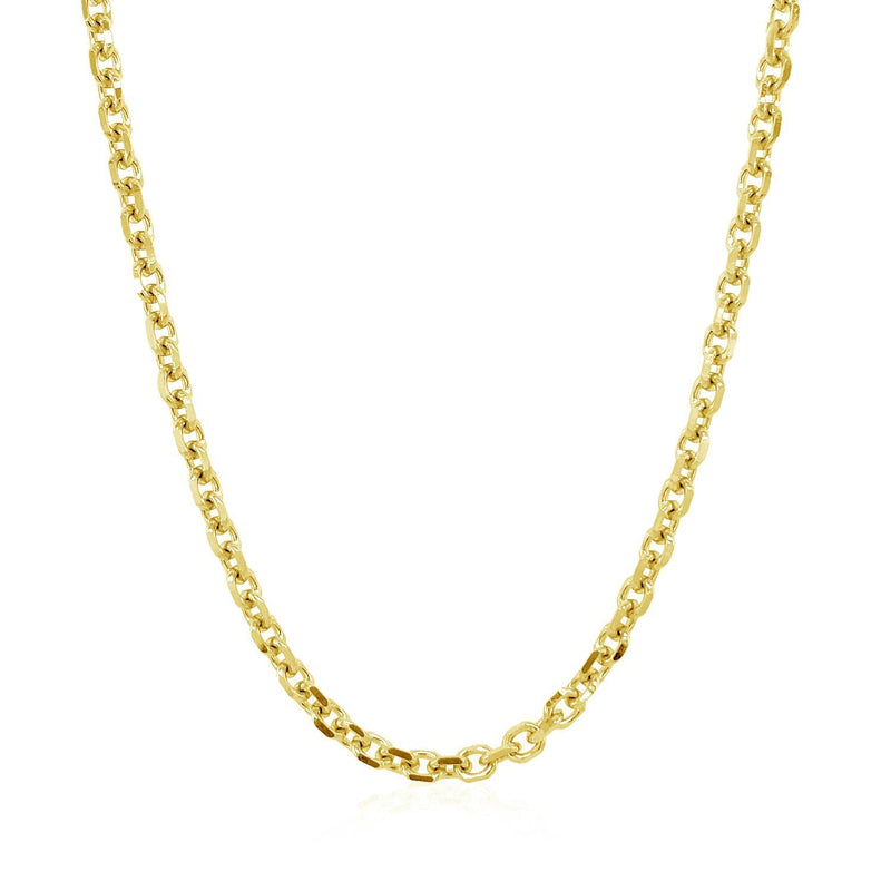 Bids.com 3.1mm 14k Yellow Gold Diamond Cut Cable Link Chain Necklaces
