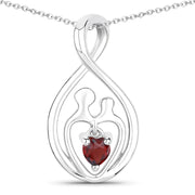 Bids.com 0.14 Carat Genuine Garnet .925 Sterling Silver Pendant Pendants
