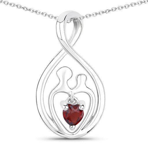 Bids.com 0.14 Carat Genuine Garnet .925 Sterling Silver Pendant Pendants