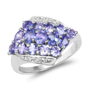 Bids.com 1.85 Carat Genuine Tanzanite .925 Sterling Silver Ring Rings