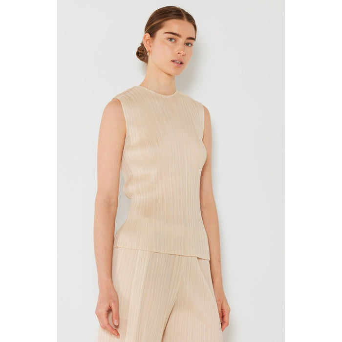 Marina West Swim Pleated Sleeveless Crewneck Tank