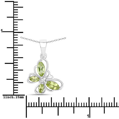 Bids.com 0.64 Carat Genuine Peridot .925 Sterling Silver Pendant Pendants