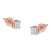 Bids.com 10KT Yellow Gold Princess Diamond Stud Earring (1/4 cttw, J-K Color, I1-I2 Clarity) Earrings