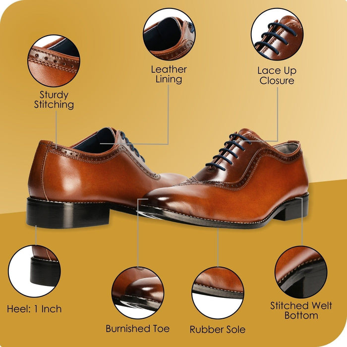 Debonair Genuine Leather Oxford Style Dress Shoes