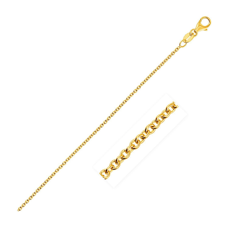 Bids.com 14k Yellow Gold Round Cable Link Chain 1.3mm Necklaces