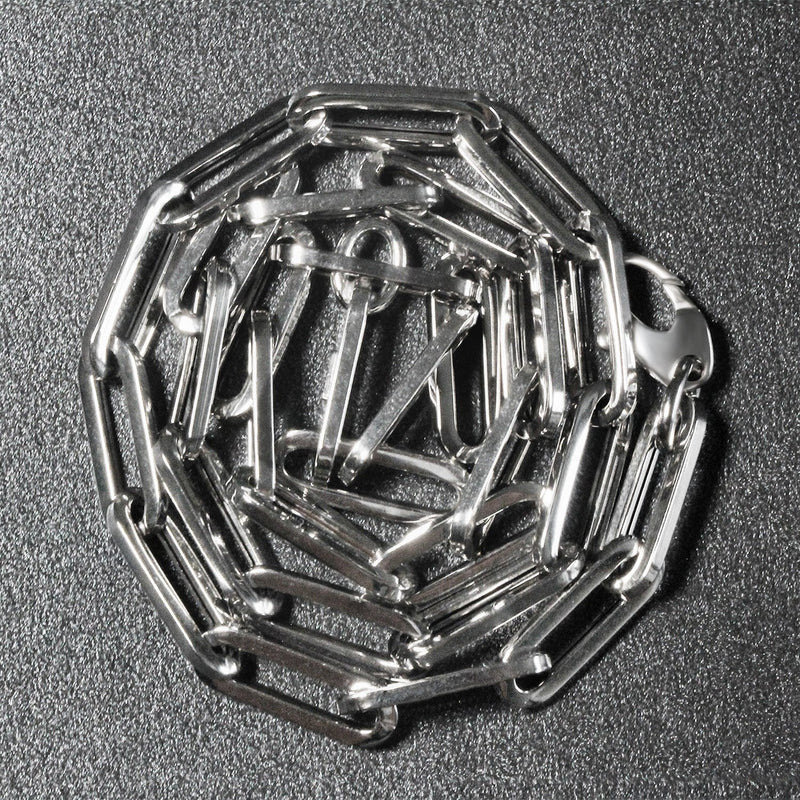 Bids.com 14K White Gold Wide Paperclip Chain (6.1mm) Necklaces