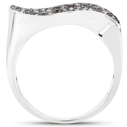 Bids.com 0.21 Carat Genuine Champagne Diamond .925 Sterling Silver Ring Rings