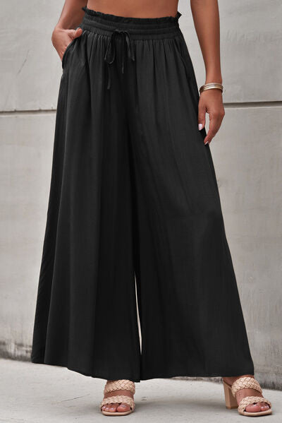 Drawstring Waist Wide Leg Pants by VYSN