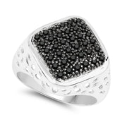 Bids.com 0.54 Carat Genuine Black Diamond .925 Sterling Silver Ring Rings