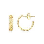Bids.com 14K Yellow Gold Slender Curb Chain Hoop Earrings Earrings
