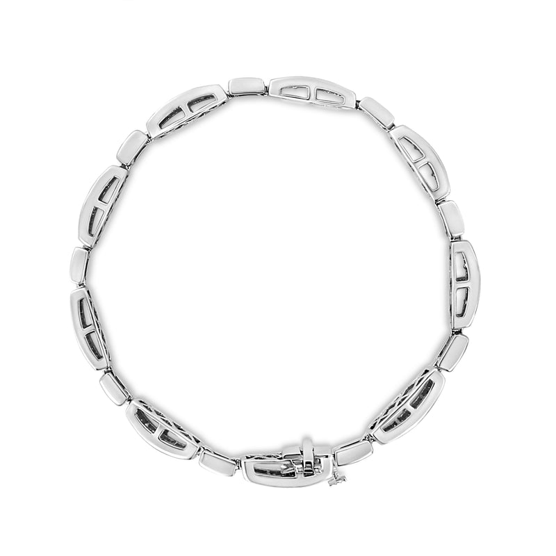 Bids.com 14K White Gold 2.00 Cttw Invisble-Set Princess Diamond Link Bracelet (I1-I2 Clarity, I-J Color) - 7.25" Bracelets