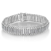 Bids.com 14K White Gold 5.0 Cttw Round Brilliant Cut Diamond 7" S Wave Serpentine Tennis Bracelet (H-I Color, I1-I2 Clarity) Bracelets