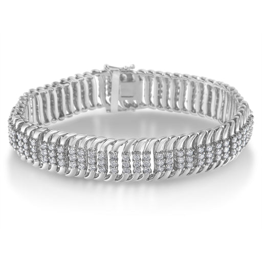 Bids.com 14K White Gold 5.0 Cttw Round Brilliant Cut Diamond 7" S Wave Serpentine Tennis Bracelet (H-I Color, I1-I2 Clarity) Bracelets