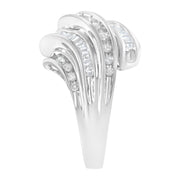 Bids.com 10K White Gold Round and Baguette Cut Diamond Channel Ring (3/4 Cttw, H-I Color, SI2-I1 Clarity) - Size 7 Rings