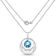 Bids.com 8.75 Carat Genuine Swiss Blue Topaz .925 Sterling Silver Pendant Pendants