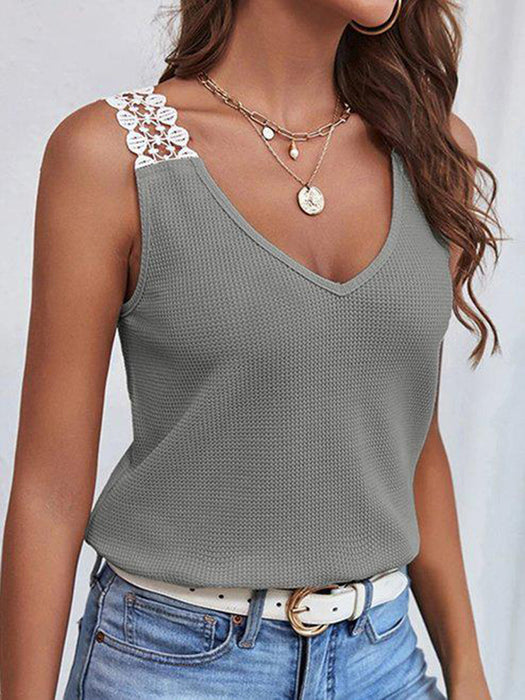 Lace Detail V-Neck Tank