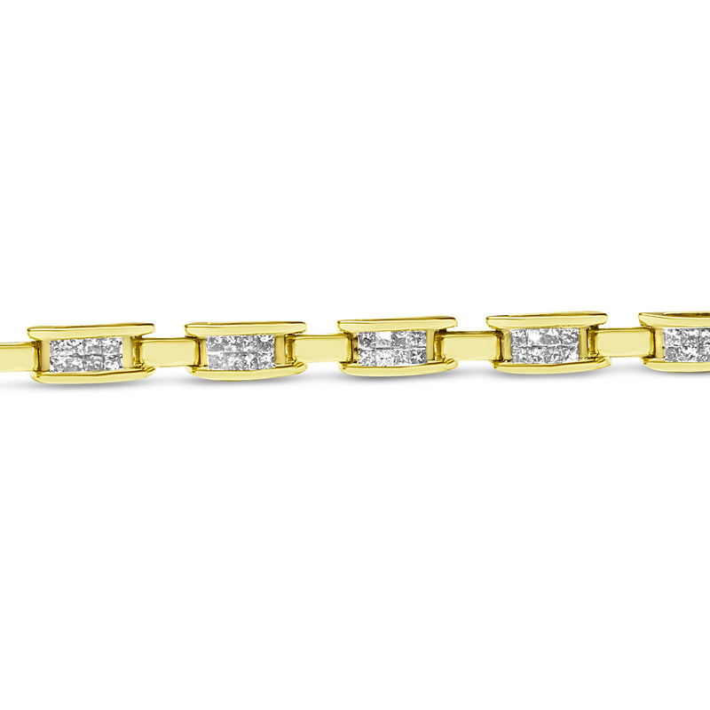 Bids.com 14K Yellow Gold Princess-Cut Diamond Links of Love Bracelet (2.00 cttw, H-I Color, SI2-I1 Clarity) Bracelets