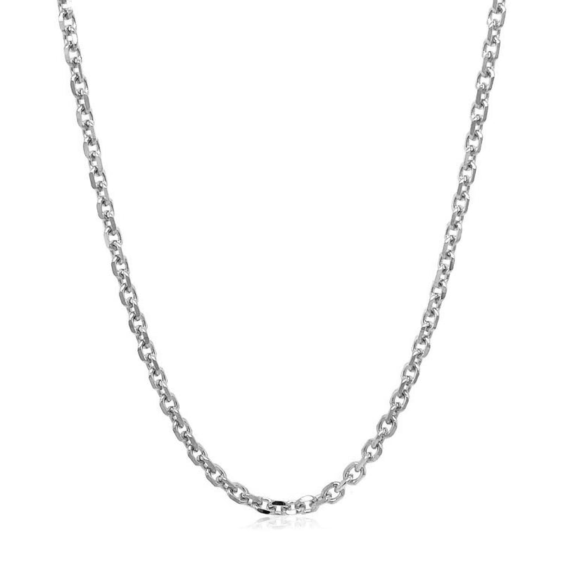 Bids.com 14k White Gold Diamond Cut Cable Link Chain (2.60 mm) Necklaces