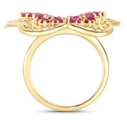 Bids.com 3.08 Carat Genuine Ruby .925 Sterling Silver Ring Rings