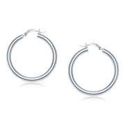 Bids.com 14k White Gold Polished Hoop Earrings (40 mm) Earrings