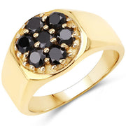 Bids.com 0.91 Carat Genuine Black Diamond .925 Sterling Silver Ring Rings