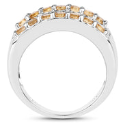 Bids.com 3.08 Carat Genuine Citrine .925 Sterling Silver Ring Rings