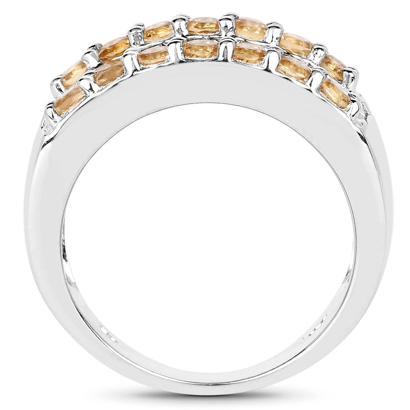 Bids.com 3.08 Carat Genuine Citrine .925 Sterling Silver Ring Rings