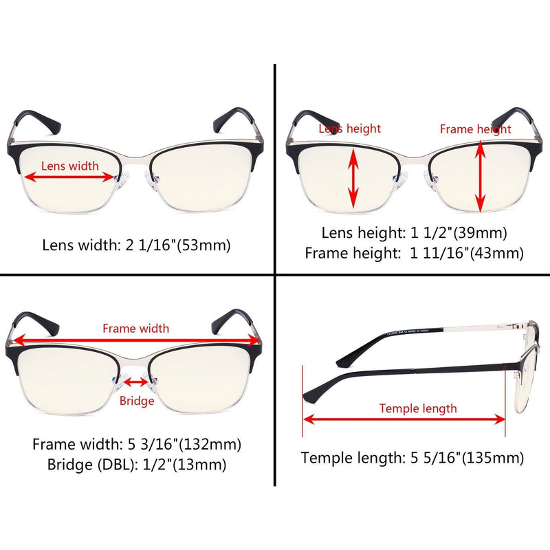 eyekeeper.com Rectangle Blue Light Filter Eyeglasses LX19039-BB40 Eyeglasses