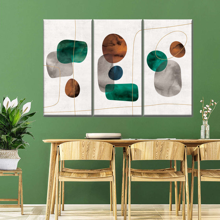 Emerald And Amber Shapes Wall Art