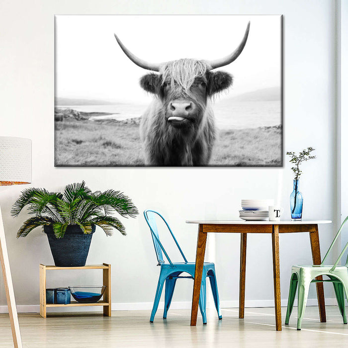 Funny Highland Cow Wall Art