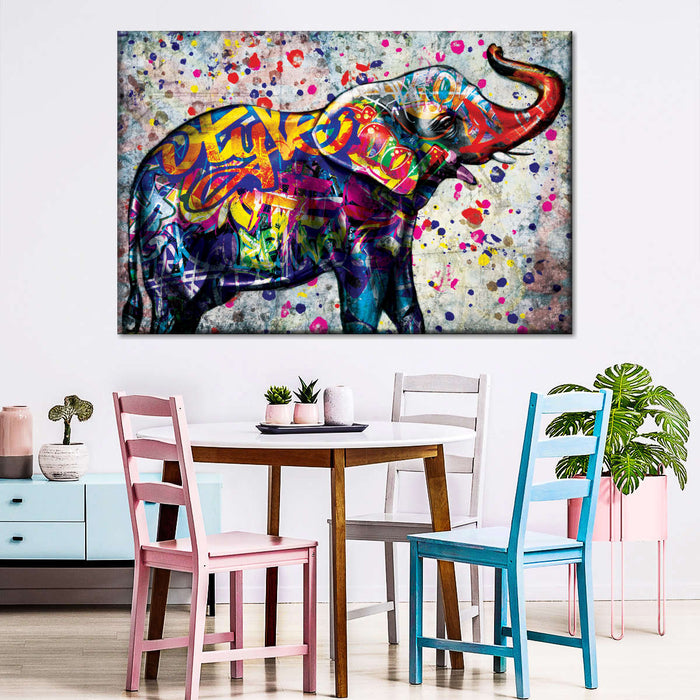 Epic Colorful Elephant Wall Art