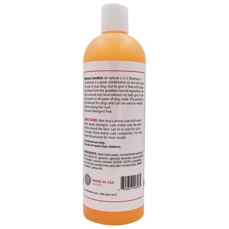 Warren London 2-in-1 Dog Shampoo + Conditioner - Coconut Scented Dog Shampoo