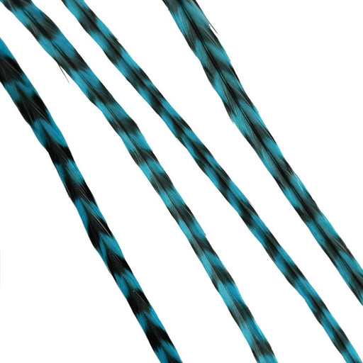 VIP Extensions Donna Bella Hair Extension Feathers, Striped Turquoise Hair Extension Accessories
