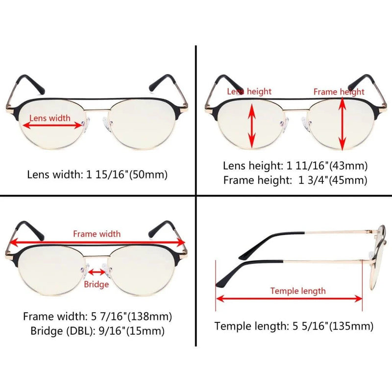 eyekeeper.com Double Bridge Blue Light Filter Eyeglasses LX19027-BB40 Eyeglasses