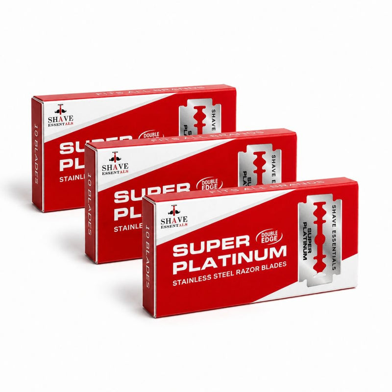 Shave Essentials Double-Sided Safety Razor Blades Razors & Razor Blades White Smoke 30 Blades