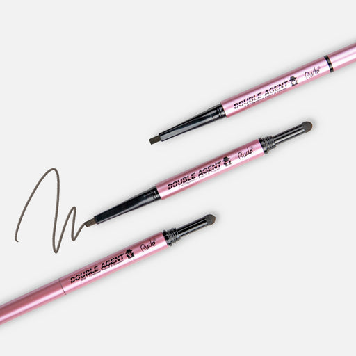 Rude Cosmetics Double Agent 2 in 1 Eyebrow Pencil and Powder Eyebrows White Smoke Hazel
