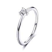Bids.com 925 Sterling Silver Ring Size 6.0 with CZ and Platinum Plating for Women Rings