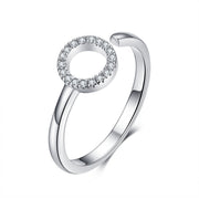 Bids.com 925 Sterling Silver Ring with Pavé Set CZ Rings
