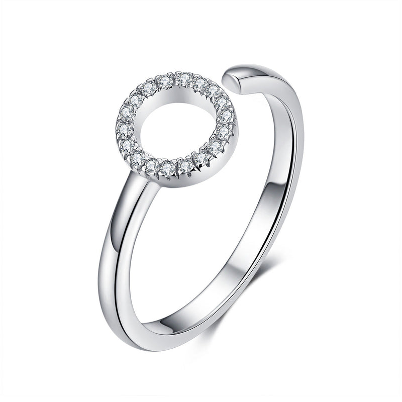 Bids.com 925 Sterling Silver Ring with Pavé Set CZ Rings