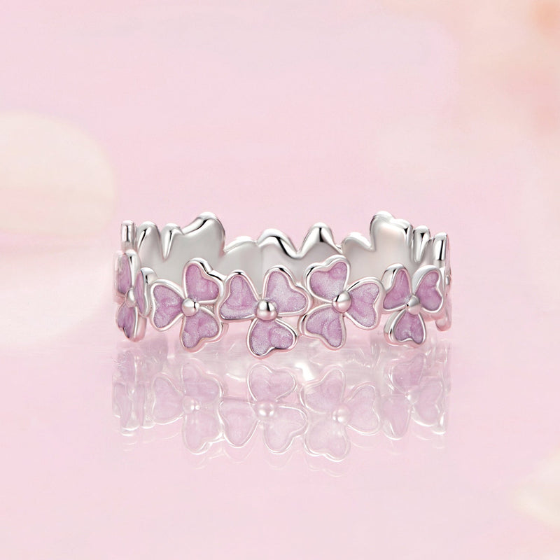 Bids.com 925 Sterling Silver Enamel Platinum Plated Ring Size 6 for Women Rings