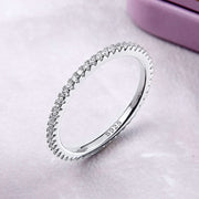 Bids.com 925 Sterling Silver Platinum Plated CZ Pavé Setting Ring Size 5.0 for Women Rings