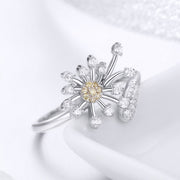 Bids.com 925 Sterling Silver Ring with Plated Platinum and Pavé Setting CZ Rings