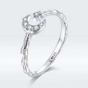 Bids.com 925 Sterling Silver Custom Ring with Pavé Setting CZ Rings