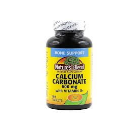 Nature's Blend Nature's Blend Calcium Carbonate 600 mg with D3 400 IU 100 Tablets Vitamins & Supplements