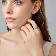 Bids.com 925 Sterling Silver Ring with White Gold Plating for Women, Size 6.0 Rings