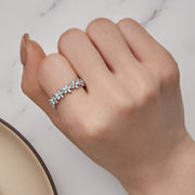 Bids.com 925 Sterling Silver Enamel Process Plated Platinum Ring Size 6 for Women Rings