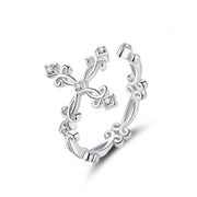 Bids.com S925 Sterling Silver 0.4cm Width Pavé Setting CZ Ring Rings